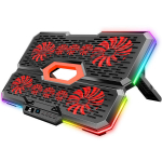 S&uuml;learvuti jahutusalus AABCOOLING Effectum, 10 Ventilaatorit (60 / 80mm), RGB LED k&uuml;lgvalgus, Vaikne t&ouml;&ouml; > 15 dB(A) , USB/USB‑C, Reguleeritav kalle (7 asendit), 9&ndash;17", universal