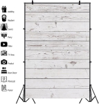 Yongfoto 1.5 x 2.2 m fototaust, puidu v&auml;limusega, vana, valge, puidune tekstuur, puidust laua fotograafia taust, fotokabiin, beebipeo b&auml;nner, laste fotostuudio rekvisiidid