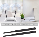 Emagtech 2 x Wifi antenn 6dbi 2.4 Ghz 5.8 Ghz Dual Band Rp-sma Male pistikuga, omnidirectional, juhtmevaba ruuteri, turvakaamera jne jaoks