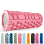 Massaažijoogarull Tunturi Yoga Grid Foam Roller, 33 cm, roosa/kuldne