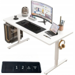 Elektriline kallutatav laud valge 140 cm, reguleeritav 72-118 cm