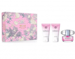 Komplekt Versace Bright Crystal naistele: tualettvesi EDT, 50 ml + kehakreem, 50 ml + du&scaron;igeel, 50 ml