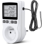 Digitaalne termostaat k&uuml;tte/jahutuse jaoks pistikuga, LCD-temperatuuri regulaator, 230 V kasvuhoone temperatuuri regulaator/terrariumi termostaat (pistik)