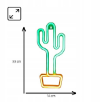 Manta SNL07GN LED neoonkaktuse lamp &ndash; Stiilne USB-toitega dekoratiivne lamp