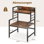 Costway 3 tasandi mikrolaineriiul Mikrolaineahju alus 2 avatud riiuliga 52 x 42 x 78 cm