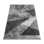 Vaip hall 300x200 cm geomeetriline kolmnurgad kuldne must moodne mosaiik