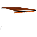 k&auml;sitsi sisset&otilde;mmatav varikatus, 350 x 250 cm, oranž ja pruun CFE51694