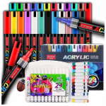 Akr&uuml;&uuml;lmarkerid komplekt 48 tk marker pliiatsid super combo markerid 2mm 4mm