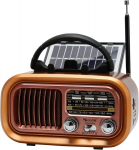 Kaasaskantav retroraadio Bluetooth-k&otilde;lariga, AM/FM/SW, p&auml;ikese-/akulaadija, TF/USB