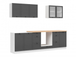 8-osaline k&ouml;&ouml;gikappide komplekt Black Red White Junona Line, hall/valge