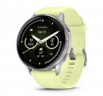 Garmin Venu&reg; 4 &ndash; 45 mm Silver with Citron Silicone band