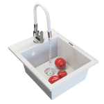 Graniit valamu &uuml;he valamu k&ouml;&ouml;givalamu segisti sifoon Nero Granitan valge