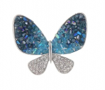 Equilibrium pross 354686 Liblikas sinine/valge, kristallidega, metall, magnet kinnitus