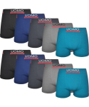 Meeste mikrofiber bokserid 10 tk &ndash; v&auml;rvilised, naadivabad, UOMO Basic 9201