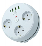 R&otilde;&otilde;msate inimeste ja funktsionaalne pikendusjuhe 2 m + USB + C-t&uuml;&uuml;p