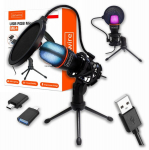 Stuudiokondensaator-mikrofon RGB USB-C Zenwire ME4