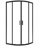 Poolringikujuline du&scaron;ikabiin Laveo Desna Black, 90x90 cm