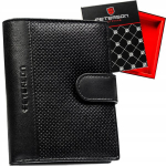 Naturaalnahast meeste rahakott Peterson, must