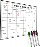 Previs magnettahvel, N&auml;dala planeerija, 4 markeriga