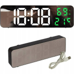 Digitaalne LED &auml;ratuskell suurte numbrite ja termomeetriga