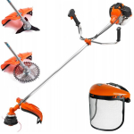 Bensiinimootoriga trimmer 4,1 kW / 6,1 hj komplekt 3 pead mask