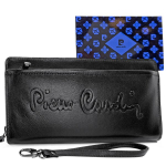 Naturaalsest nahast rahakott meestele Pierre Cardin, must