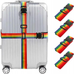 Fdeety 4 pakiga rihma komplekt kottidele kohvri rihm pagasirihm kohvri ripats pilkup&uuml;&uuml;dev kohvri kinnitusrihm kohvri rihm must reguleeritav pagasirihm kohvrile