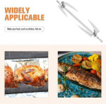 Grillvarras, roostevabast terasest kebabivardad, 27 cm p&ouml;&ouml;rlevad grill-lihavardad rotisserie kahvel kana kala kahvlid p&ouml;&ouml;rlev varras lihavardad kodu piknikutele Bbq telkimiseks