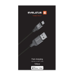 &bdquo;Evelatus&ldquo; USB A&ndash;Lightning kaabel, 1,2 m (MFI11CL), alumiiniumkorpus, punutud, valge