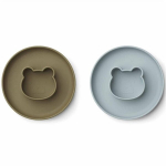 Silikoonist taldrikud Liewood Mr Bear / Blue Fog/Khaki Mix LW14199, 6+ kuud, 2 tk.