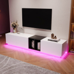 Televiisorialus, kolm ust, &uuml;ks sahtel, LED-valgustusega, 190 cm