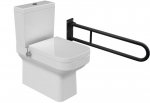 Kompaktne WC-pott CeraStyle Noura bideefunktsiooniga, kuuma/k&uuml;lma vee segistiga, 34,5x62x76,5 cm, vertikaalne/horisontaalne &auml;ravool, valge + pehme sulgumisega istumispind + kokkupandav k&auml;epide, 600 mm, mattmust