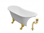 Vann Besco Olaya 160, White+Gold, sifooniga Klik-klak Gold