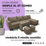 Suur nurgadiivan lauaga ja puffidega Simple XL St Combo Beež