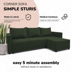 Nurgadiivan lahtik&auml;iv kastiga Simple Sturis, Podrez, t&uuml;rkiis-roheline
