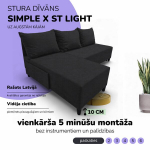 Nurgadiivan-voodi Simple X St Light, Podrez, grafiit