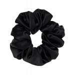Siidist juuksepael scrunchie, 100% siid, must