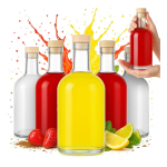 20x klaaspudelit "tadek" 500 ml korgiga