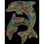 Colorvelvet vildist kontuuride v&auml;rvimisraamat: Delfiinid, 29x21cm