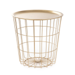 Homla SCANDI kuldne metallist kohvilaud koos hoiuruumiga, 41 &times; 41 &times; 41 cm