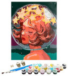 Numbrite j&auml;rgi maalimine &ndash; pilt, v&auml;rvid, pintslid, komplekt - Women with stars, 40&times;50 cm