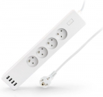 Nutikas pistikupesaplokk, 4x USB, 4x EU pistikupesa