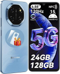 Telefon 5G Blackview SHARK 6 8/128GB SD 2TB, 6.88" 120Hz, 5000mAh Android 15 Dual SIM Face ID - Sinine