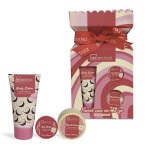 Keha hoolduskomplekt IDC Institute Sweet Swirls Candy Care: kehakreem, 50 ml + huulepalsam, 10 g + k&auml;tekreem, 30 ml