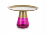 Ława Tiffany B &ndash; Modern Violet Round Glass Coffee Table