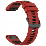 BestAccessories, rihm Garmin Fenix 3, 5X, 6X, 7X, 8 (51 mm), Instinct 2X, 3, Epix 2 Pro (51 mm), 26 mm, punane-must