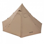Telk, Tipi telk ahjuavaga ja sisetelgiga, 460x460x260 cm, pruun, veekindel 4 aastaaja varjualune