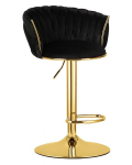 2-osaline Leobert Mig Modern Velvet baaritoolide komplekt, must/kuldne