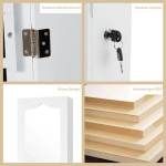 Seinapeegel-ehete kapp 36,5x11,5x120cm, valge/must v&auml;rv