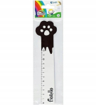 Puidust joonlaud "loomak&auml;pp" 15 cm lastele